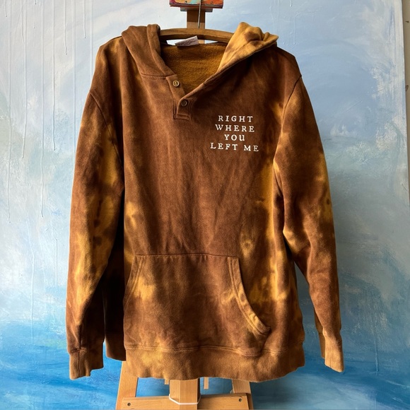 Taylor Swift Evermore Bleach Dyed Hoodie Right Where You Left Me Size L XL - Picture 1 of 8